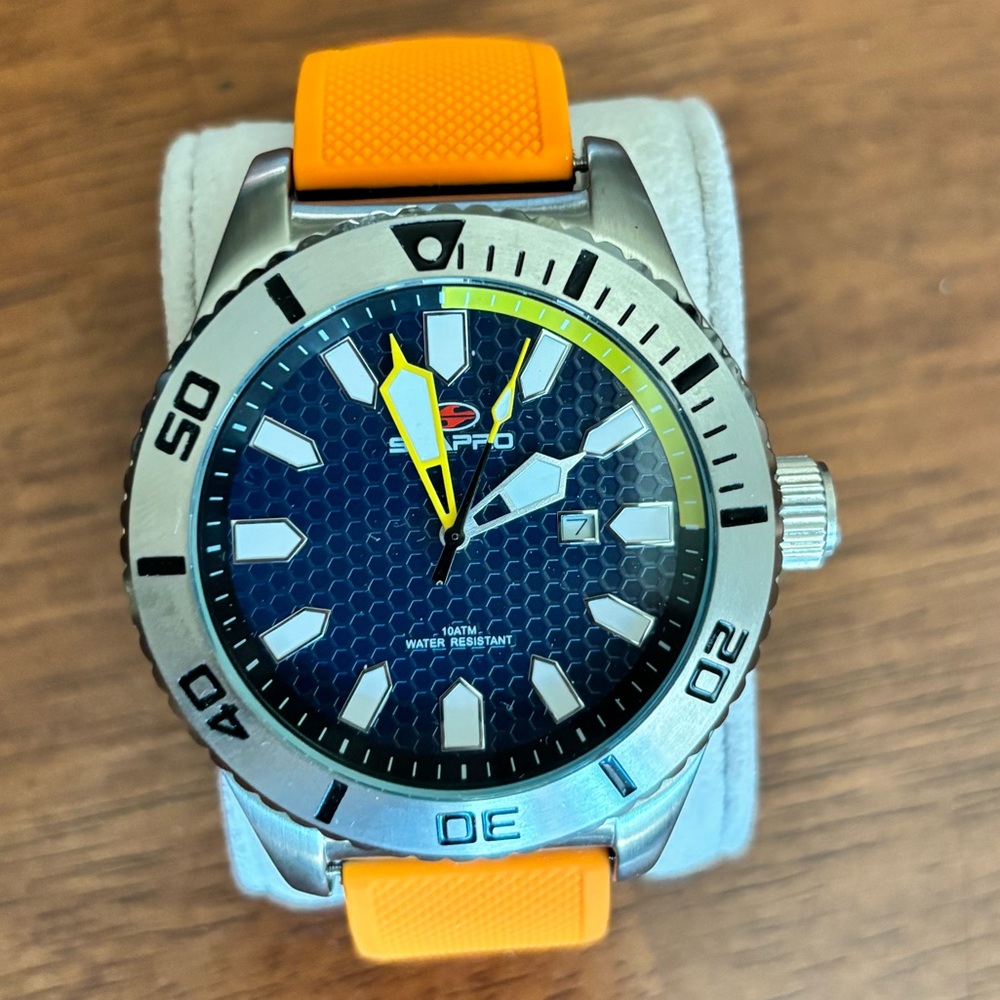 Seapro Men's Quartz Stainless Steel and Silicone Casual Watch